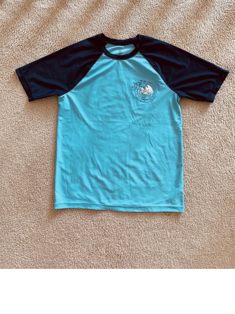 Boy's Youth GAP 1 blue Rash Guard Swim XXL, Very Good preowned